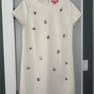 Catherine Ivory Embellished Shift Dress